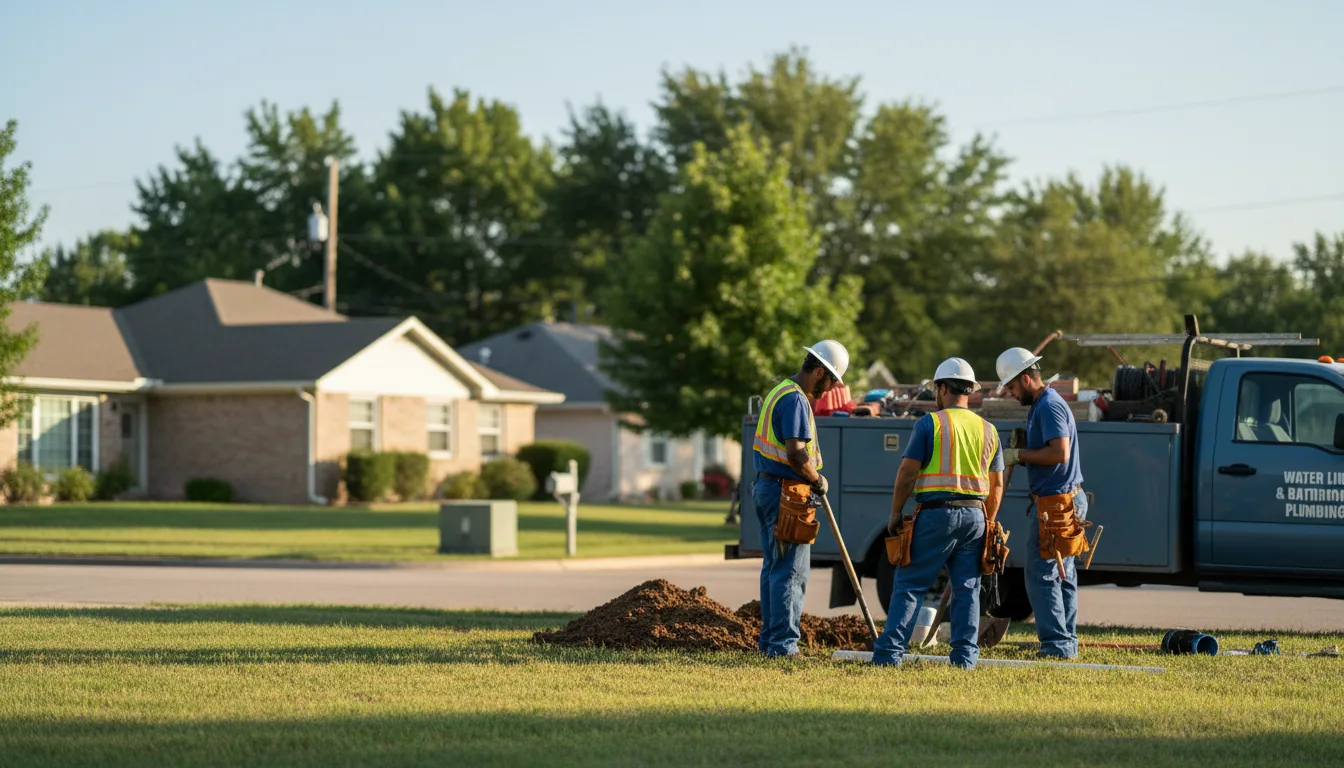 Residential water line and bathroom plumbing service in Homestead, IA